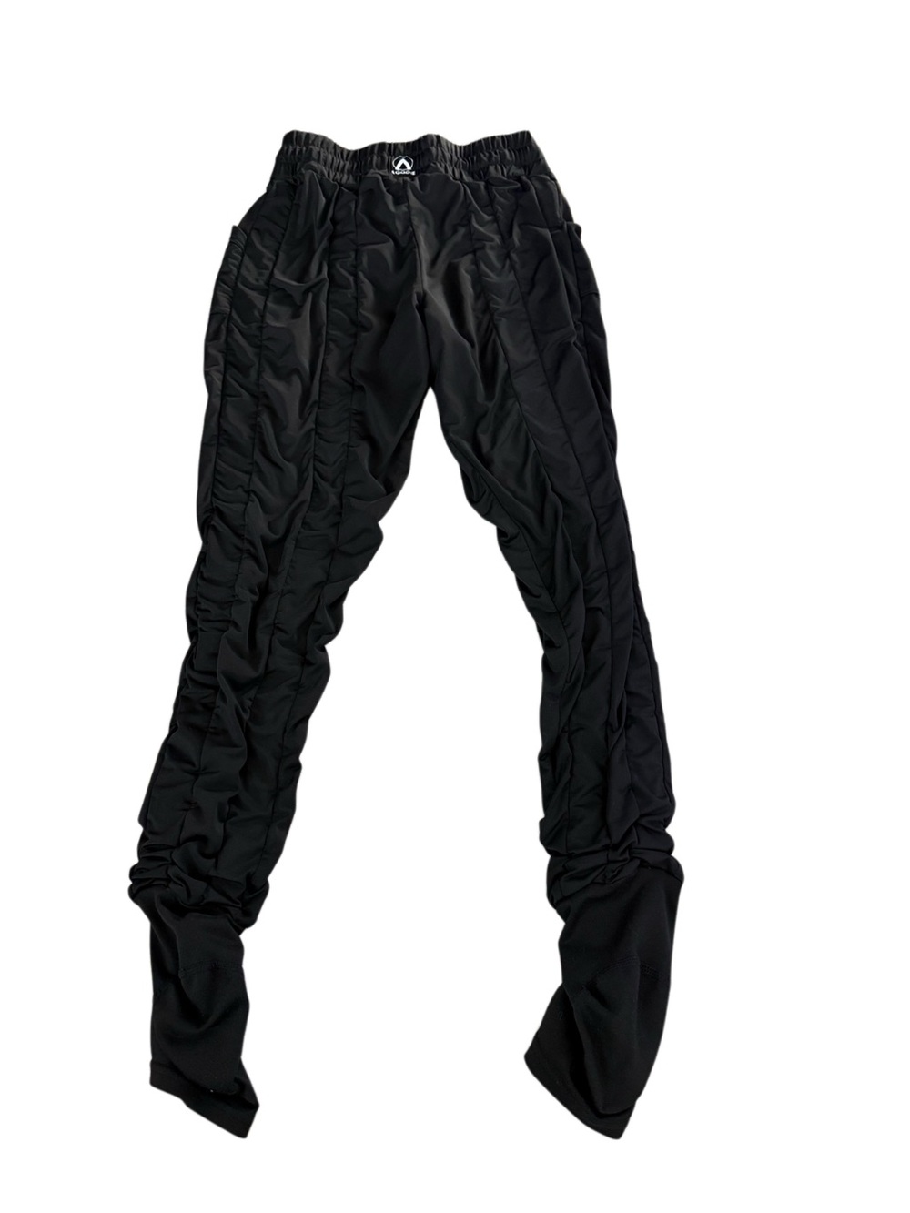 Agogie Womens Resistance Band 40+ Leggings Size M Black Ruched Active Training - Picture 4 of 9